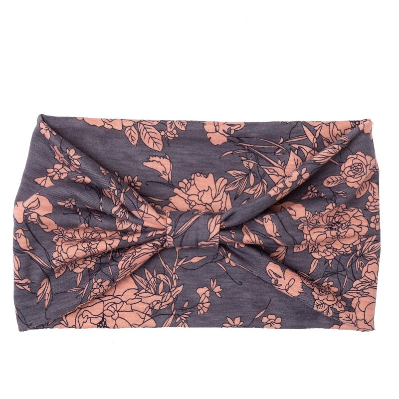 Boho Wide Knot Hair Scarf Floral Printed Headband