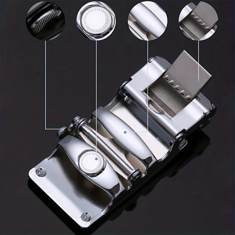 Men's Leather Belt Automatic Buckle Business Waist Strap