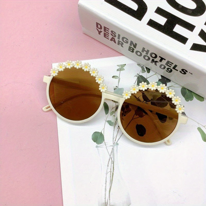 Girl's Round Frame Baby Sunglasses UV Glasses