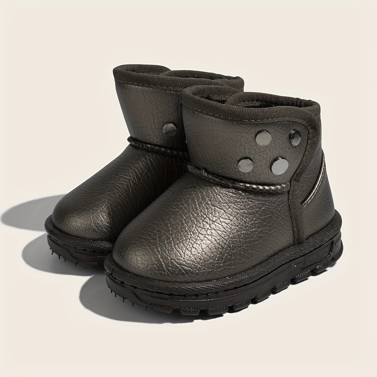 Girls' Warm Slip On Snow Boots - Cozy Fleece Lined Outdoor Winter Shoes