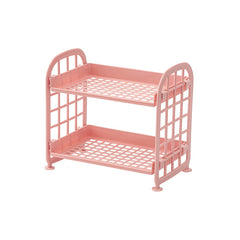 2 Tier Desktop Stationery Rack Storage Holder Plastic Shelf Makeup Organizer