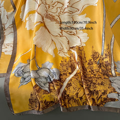 Castle & Lotus Satin Large Shawl Women Sunscreen Silk Scarf
