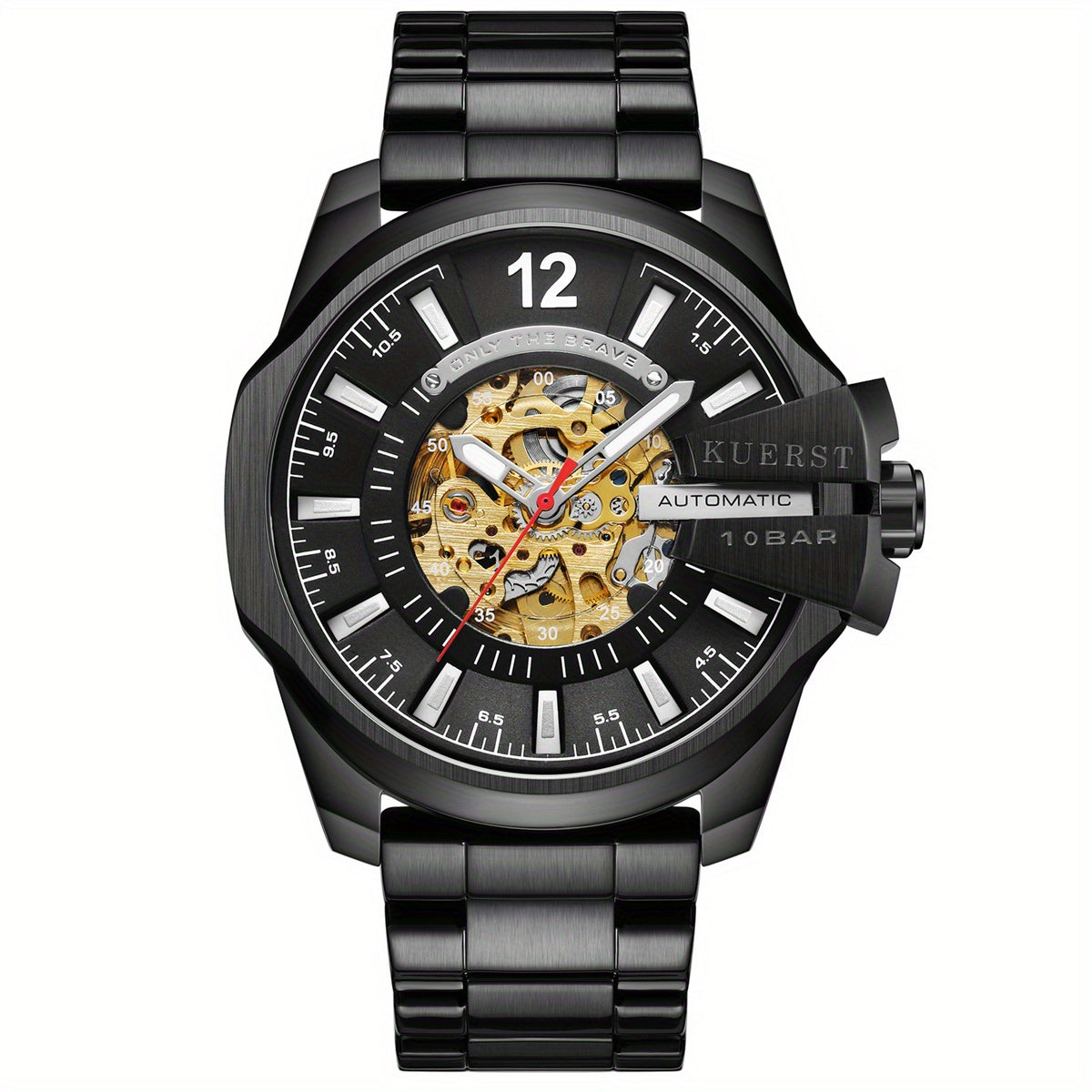 KUERST Steel Strap Automatic Mechanical Waterproof Business Watch
