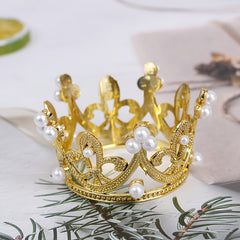 Mini Crown Princess Topper Crystal Pearl Hair Ornaments for Wedding