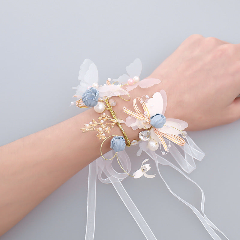 Wedding Wrist Corsage Bridesmaid Hand Flowers Bracelet