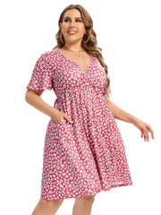  Women's Ditsy Floral Print Dress