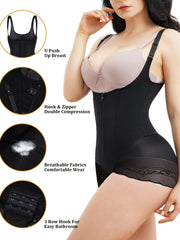 Lace Shaping Bodysuit Tummy Control Slimming Zip Up Body Shaper