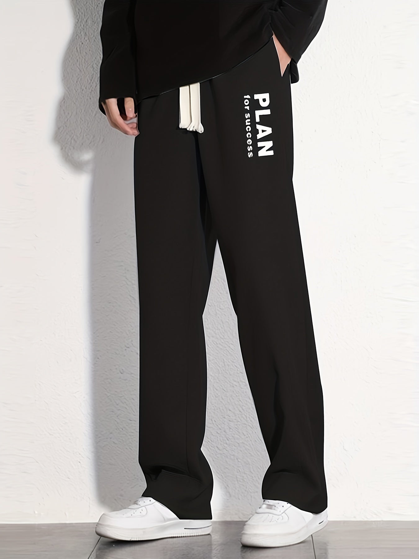 Men's Casual Cotton Sweatpants Loose Fit Drawstring Pants