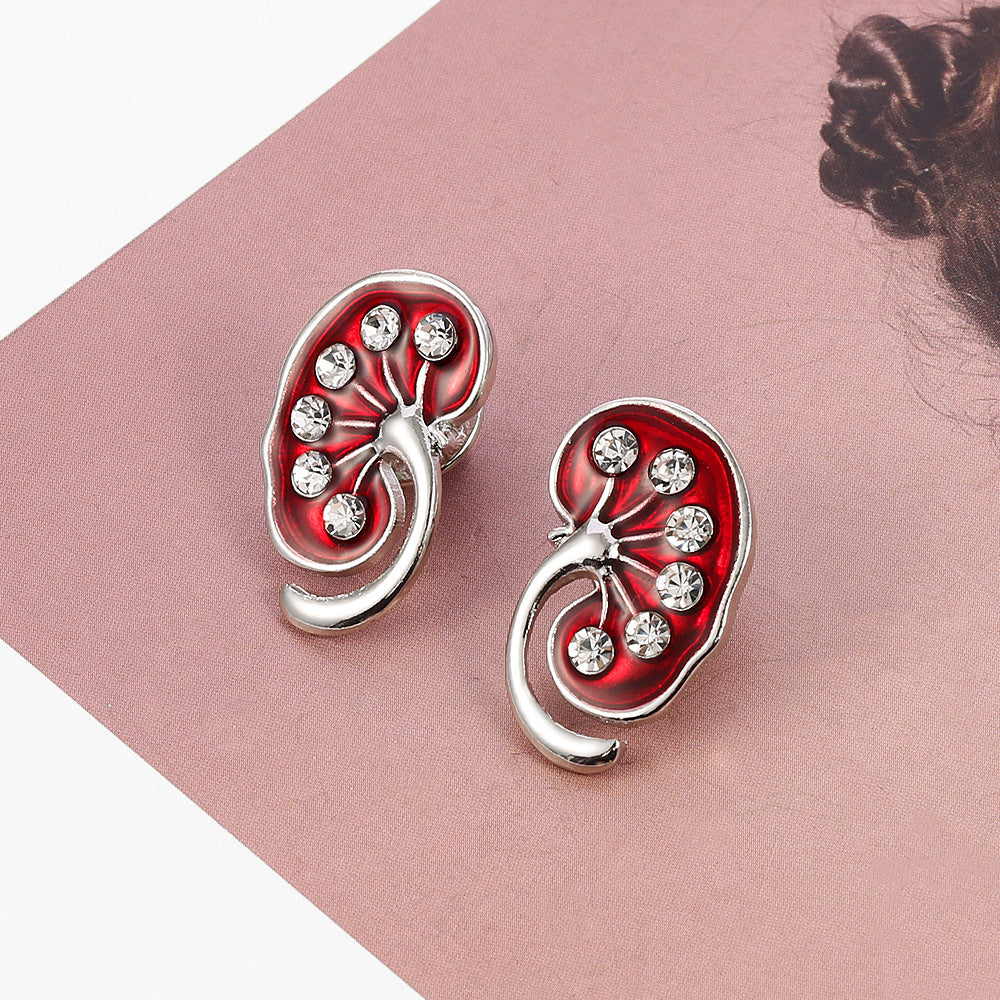 Anatomical Lung & Heart Brooch Set