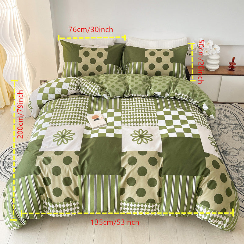 Geometric Pattern Bedding Set - 3pcs Duvet Cover Set