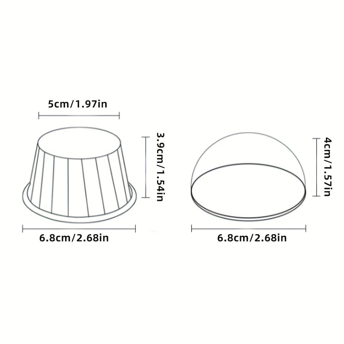 50pcs Cake Cups With Lids Heat Resistant Cake Paper Holder