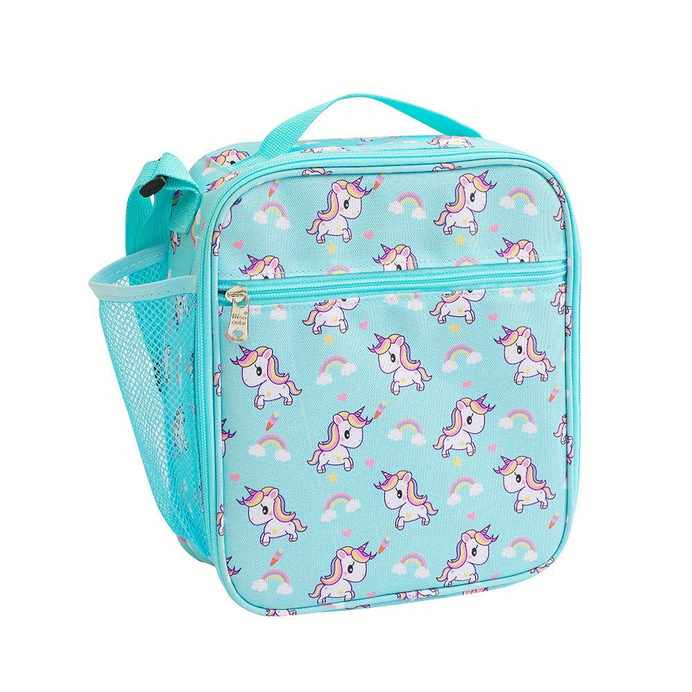 Cartoon Insulated Lunch Bag for Students & Outdoors