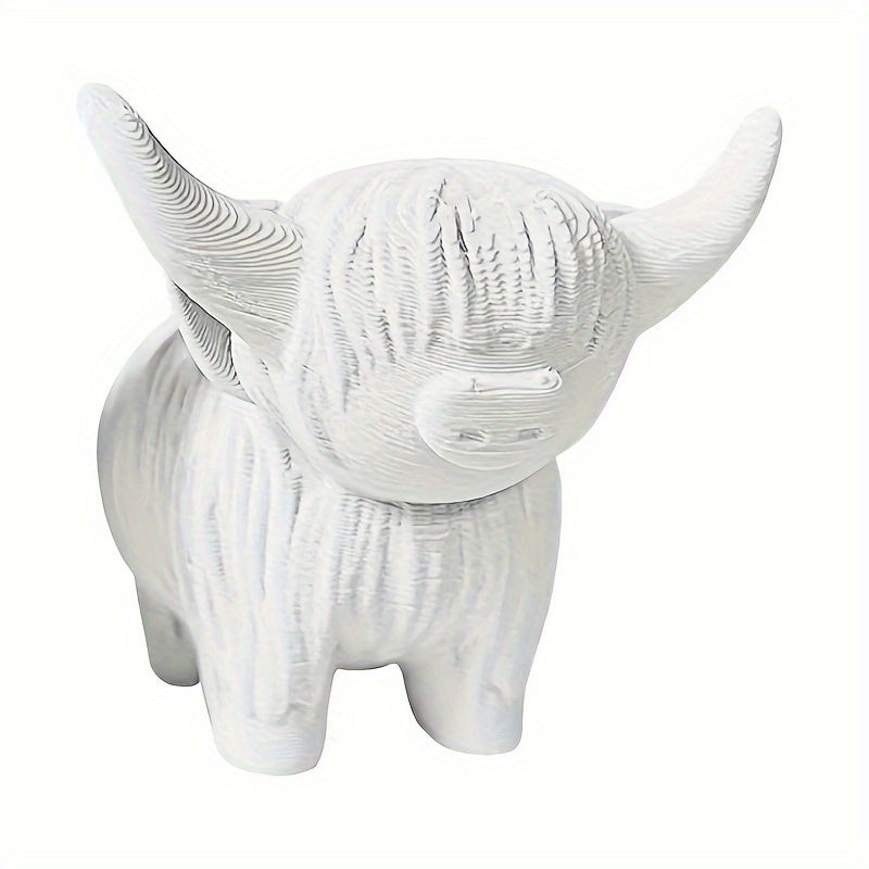 Highland Cattle Statue Decoration for Desktop, Room, Bedroom, Office
