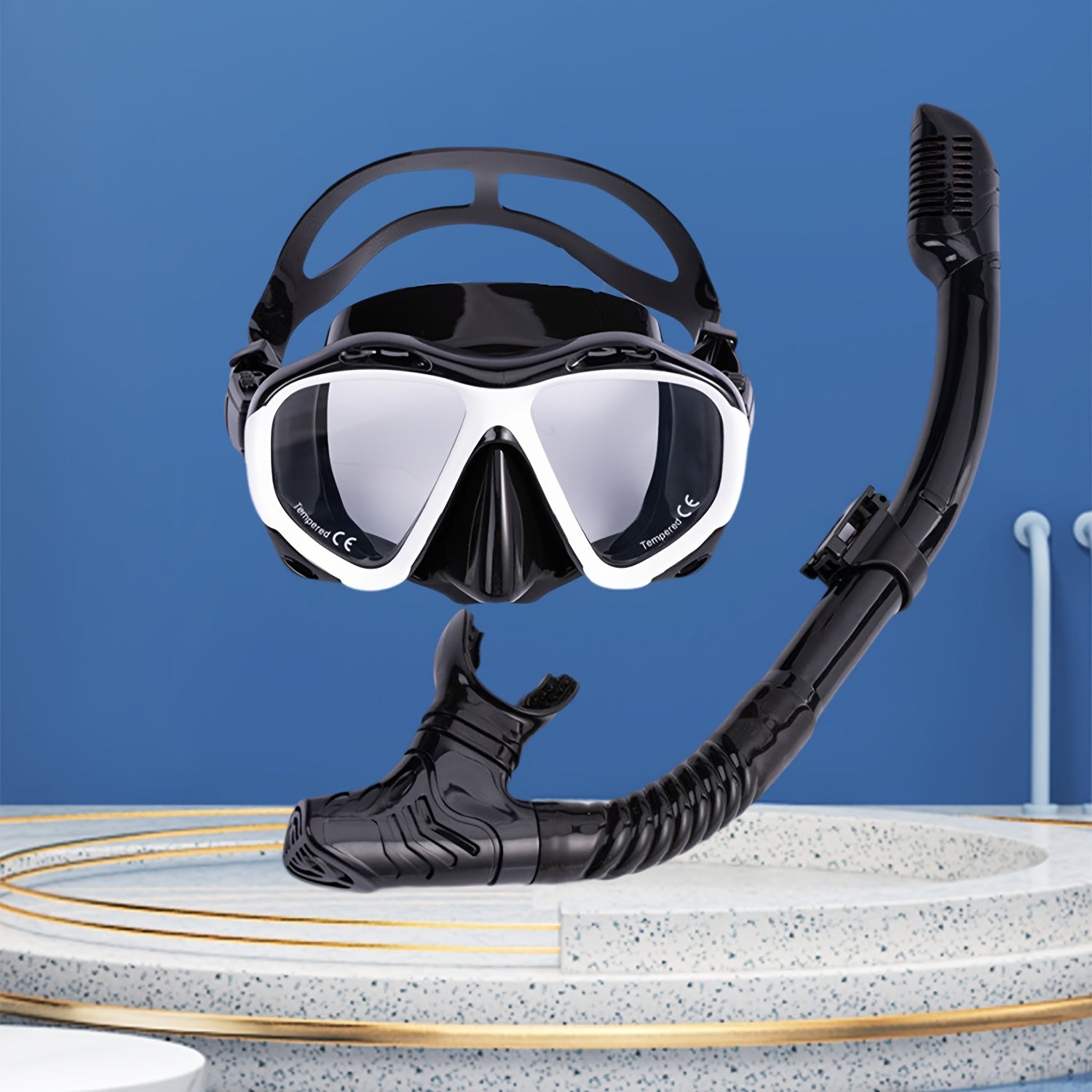 Adults Dry Snorkel with Top Drying Valve & Food Silicone