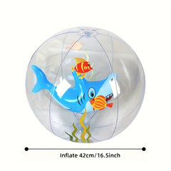 Shark & Clownfish Inflatable Beach Balls - Ocean Themed Pool Toys