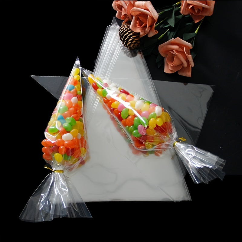50 Clear Twist Tie Treat Bags for DIY Snacks Candy Popcorn Cookies