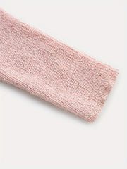  Colorblock Semi Sheer Round Neck Sweater
