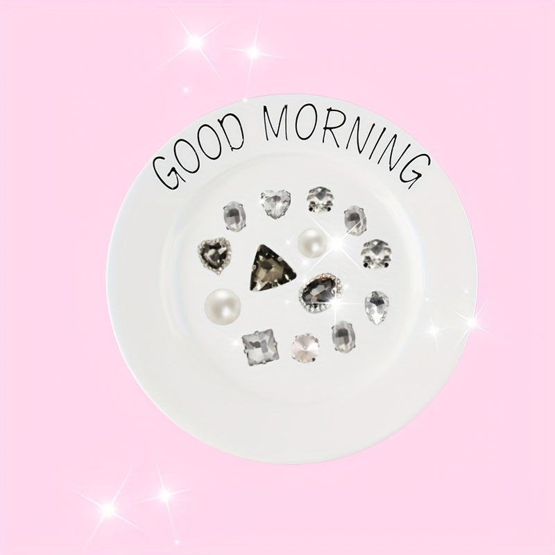 28Pcs Rhinestones & Pearl Shoe Charms For Clogs Garden Shoes DIY Accessories