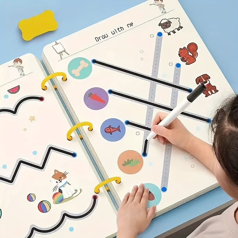 Magic Copybook Set for Kids 3-8, Improve Writing Skills, Erasable Pen