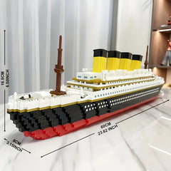 Deluxe Cruise Building Blocks Classic Boat Model Stylish Desktop Decoration