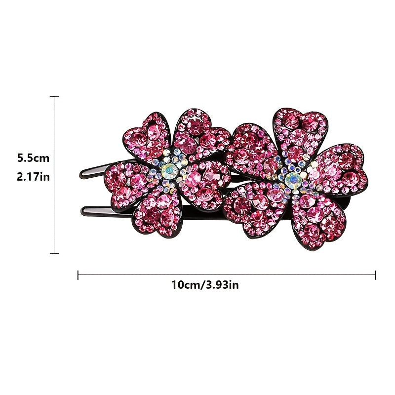 Retro Rhinestone Hair Claw Clip Non Slip Strong Hold Grip