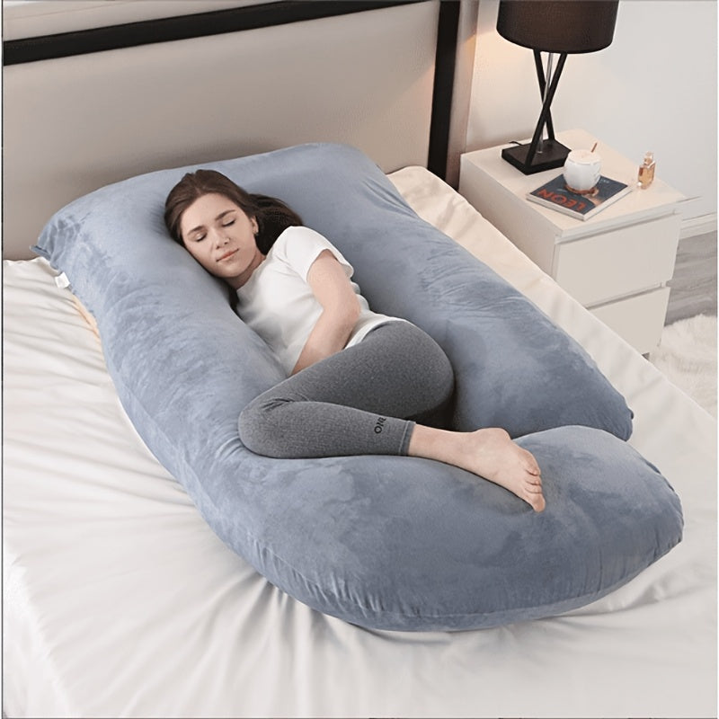 Cooling J Shape Pregnancy Pillow Dark Grey Cover