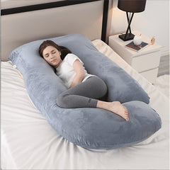 Cooling J Shape Pregnancy Pillow Dark Grey Cover