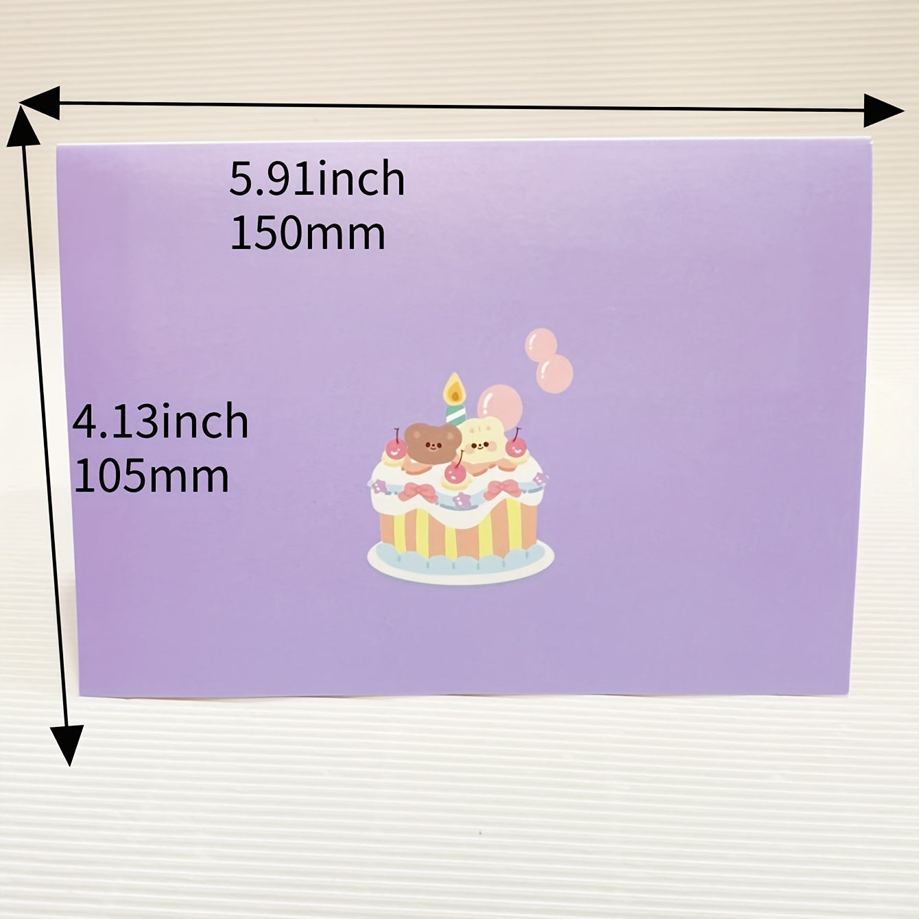 Purple 3D Cartoon Greeting Card with Envelope