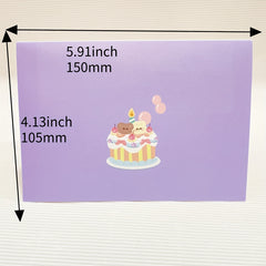Purple 3D Cartoon Greeting Card with Envelope