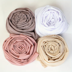 4pcs Chiffon Scarf Solid Hijab Thin Breathable Shawl Women Casual Headscarf