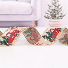 5m Christmas Ribbon Colorful Car Printing
