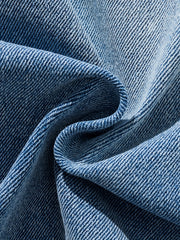 Men's Wide Leg Cotton Jeans Solid Denim Pants
