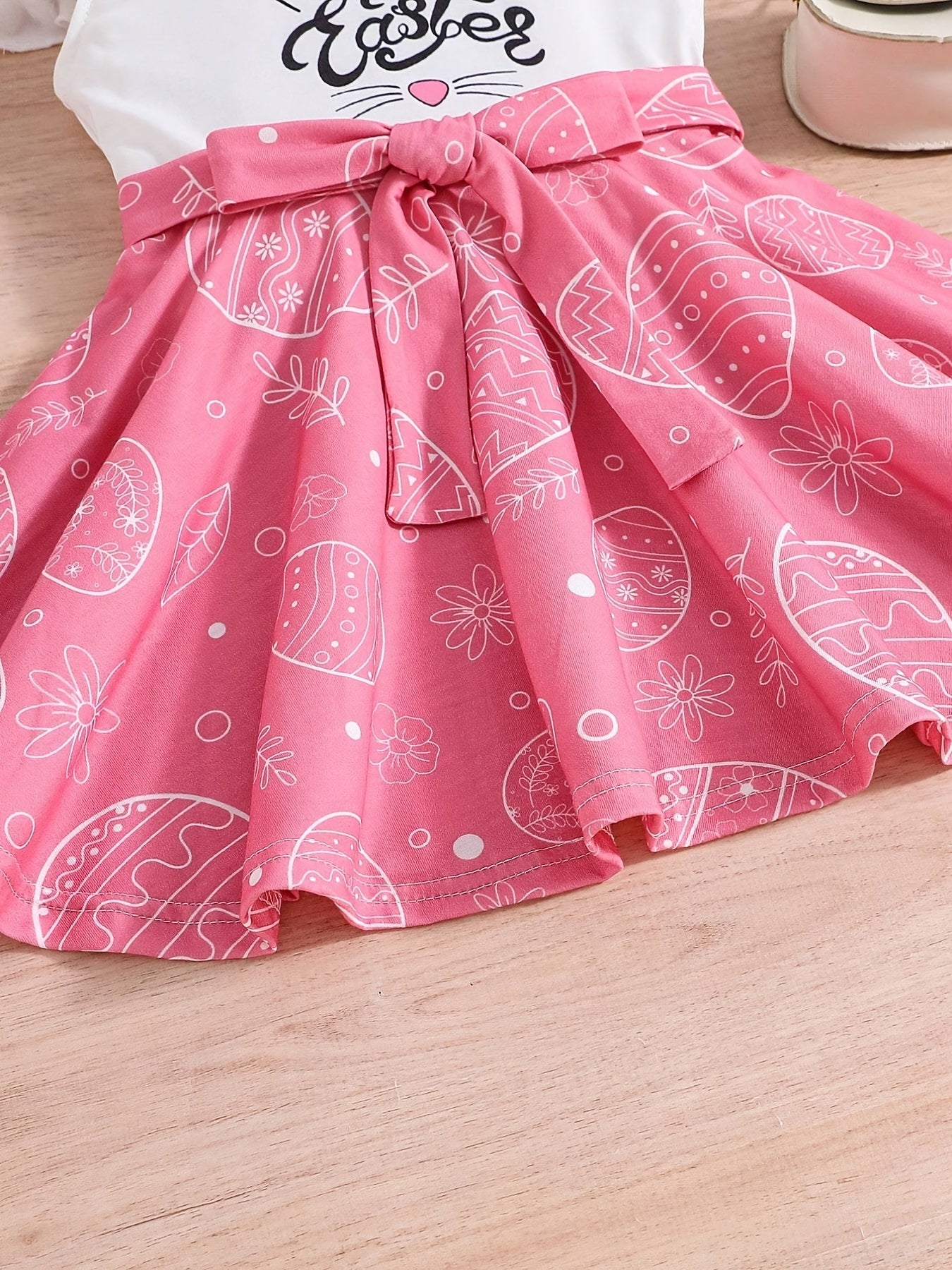Girls' Cartoon Print Flying Sleeve Dress For Party Going Out