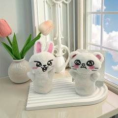 2 Mini Finger Puppets Soft Plush Cartoon Characters Mixed Colors