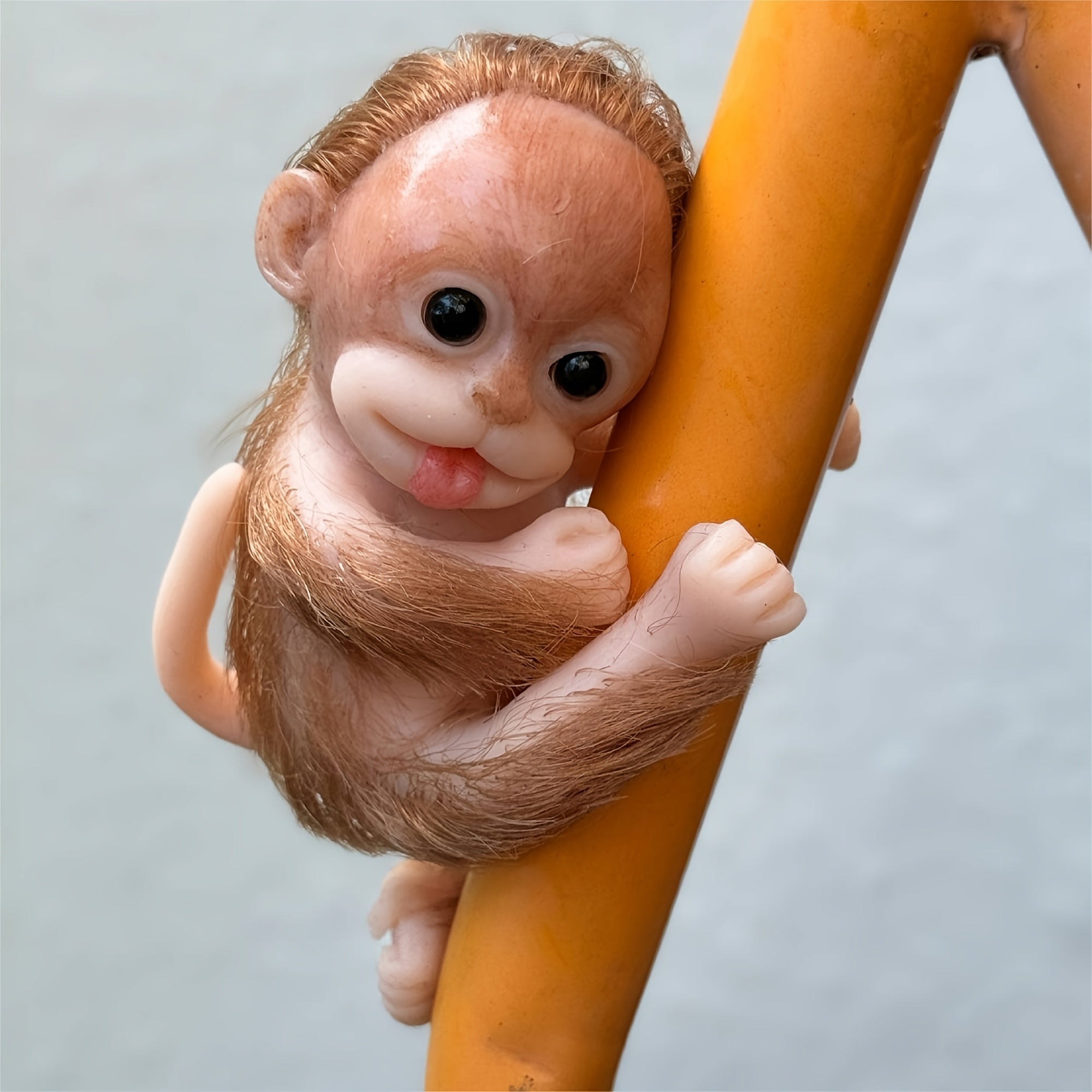 6" Hand-Painted Silicone Monkey Reborn Doll with Feeding Bottle