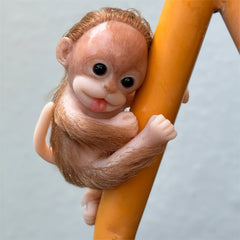 6" Hand-Painted Silicone Monkey Reborn Doll with Feeding Bottle