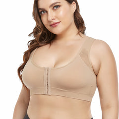 Mesh Front Buckle Sports Bra Racer Back Yoga Fitness Lingerie