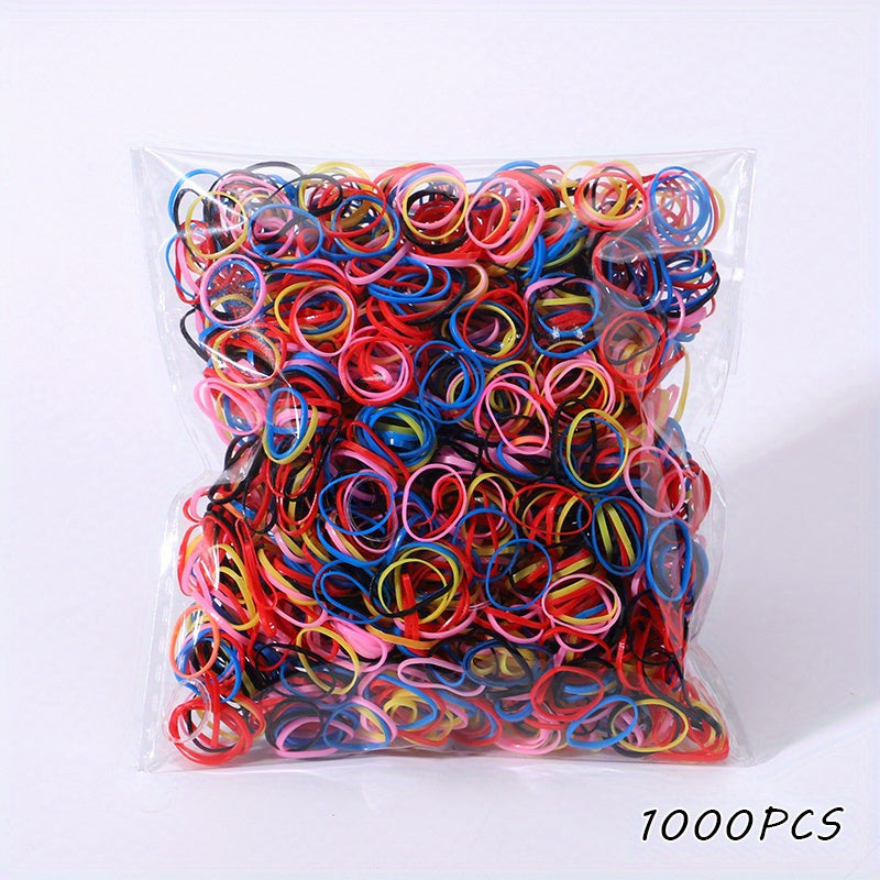 1000pcs Girls Colorful Hair Ties Set Holiday Gift