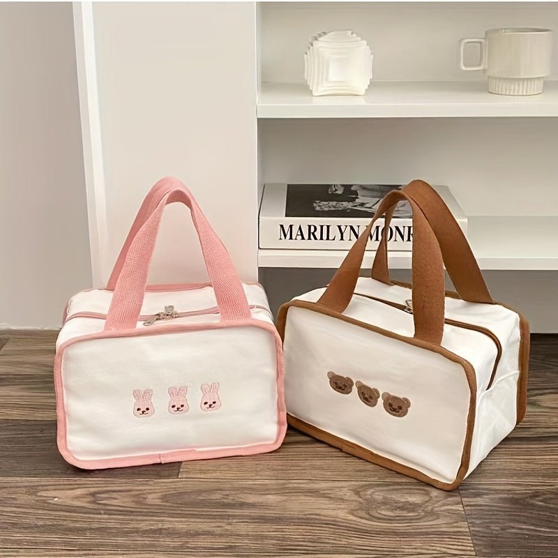 Little Bear Thermal Bag Mommy Handbag Baby Travel Double Insulation Bento Bag