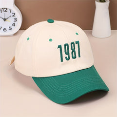 1987 Embroidery Cotton Baseball Cap Vintage Couple Sun Hat
