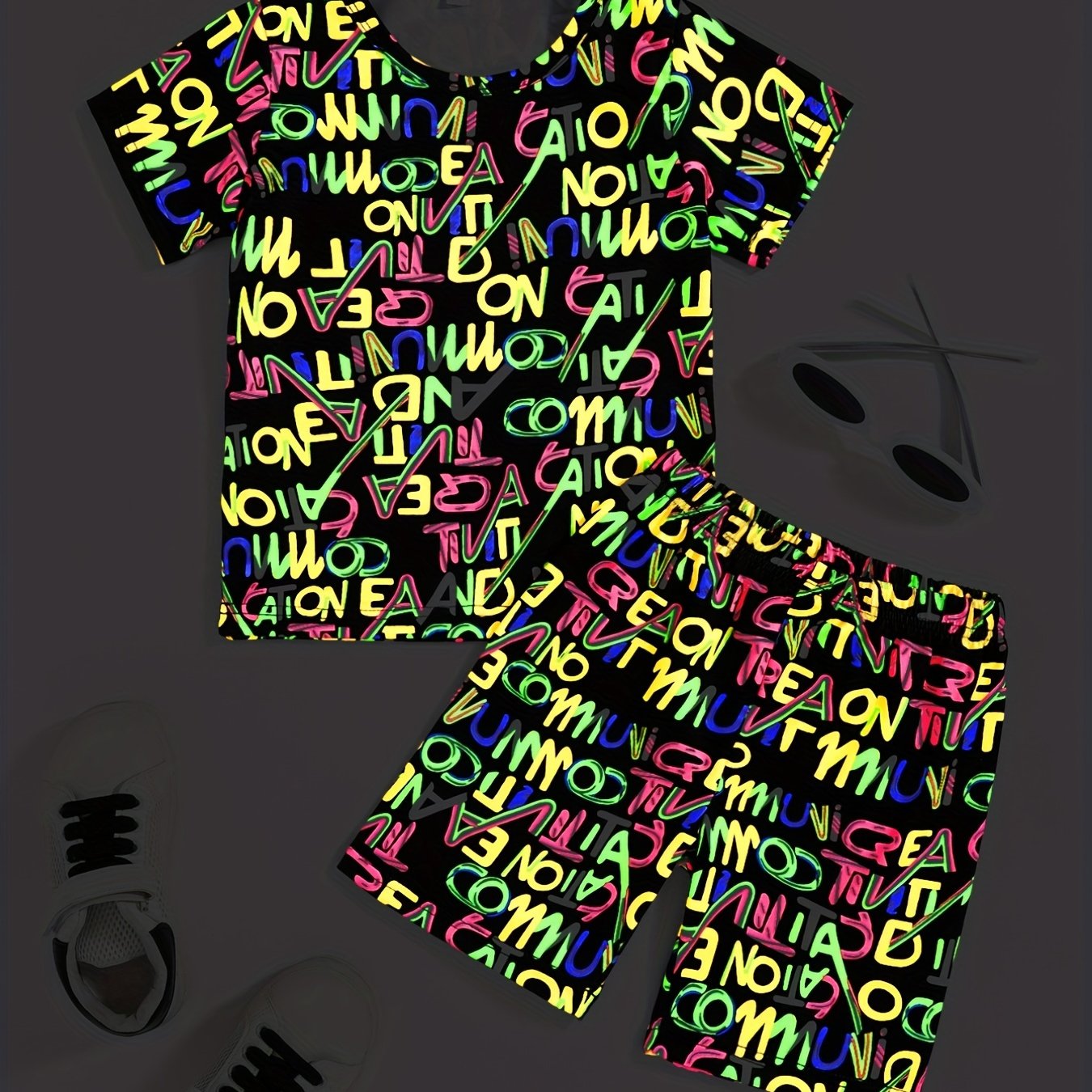 Toddler Boys Pullover & Graphic Shorts Set for Summer