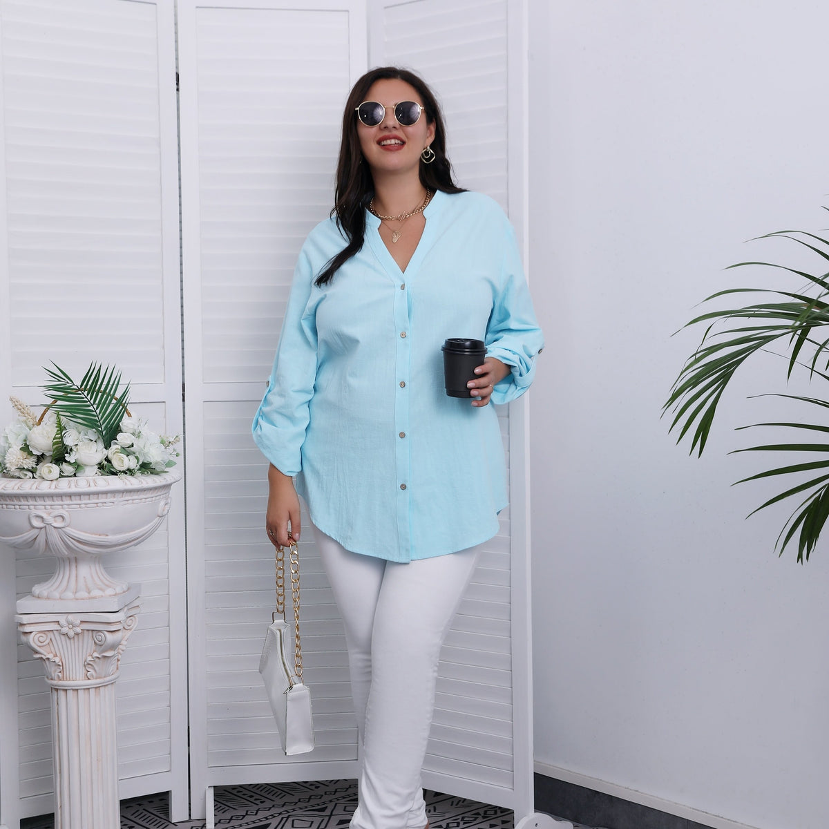  Casual Blouse Women's Plus