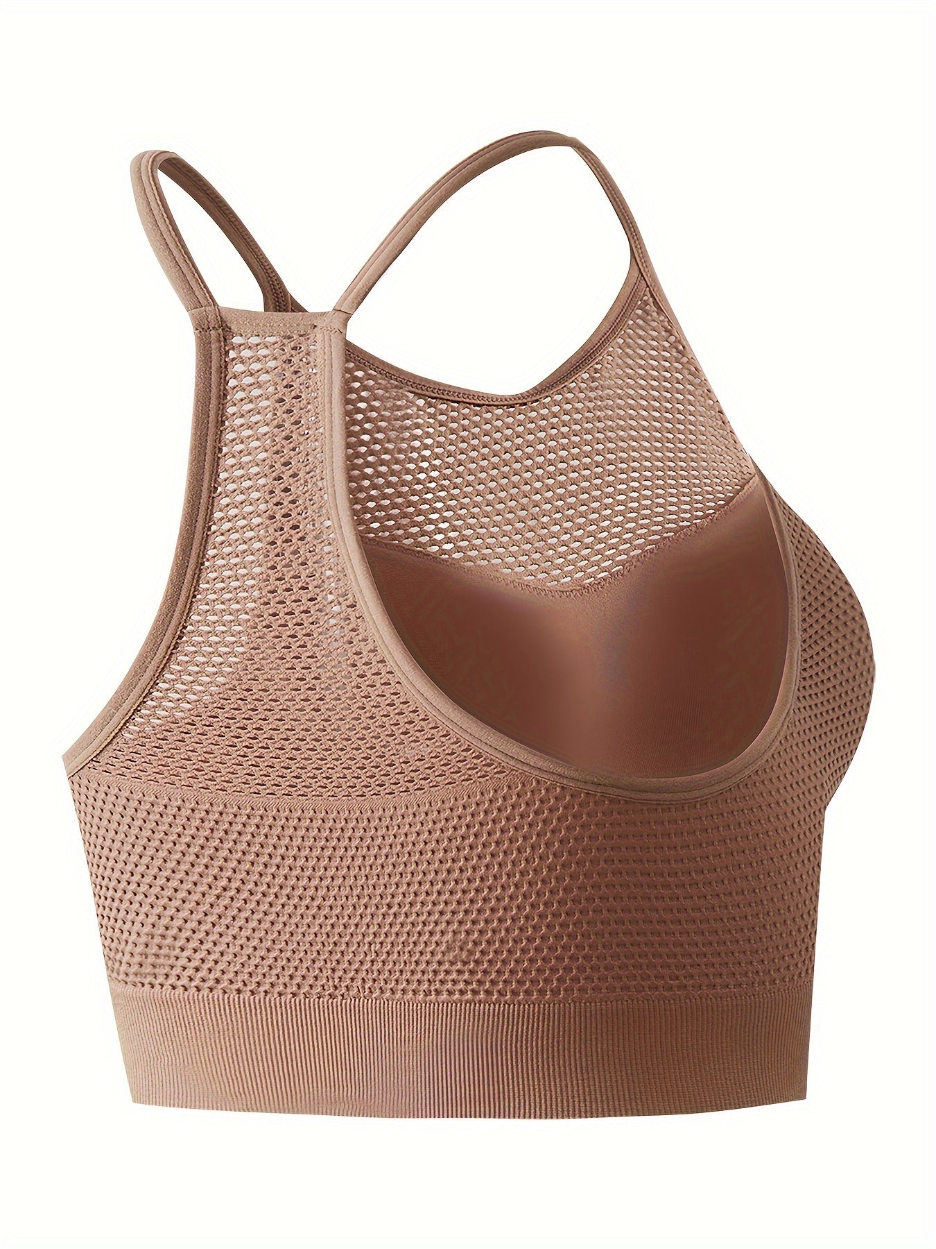 2 Pack Women's Plus Size Sports Bras Set - Mesh Padded Racer Back