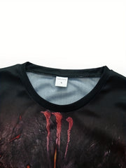 Men's Flame Skull Graphic T-shirt 3D Print Crew Neck Short Sleeves