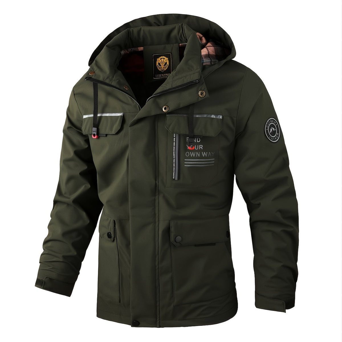 Men's Letter Print Baseball Jacket Waterproof Sports Jacket