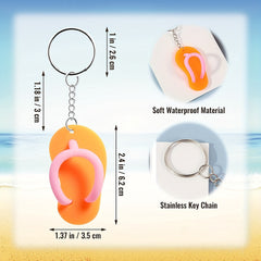 6pcs PVC Flip Flop Keychain Keyring Pendant for Beach Favors