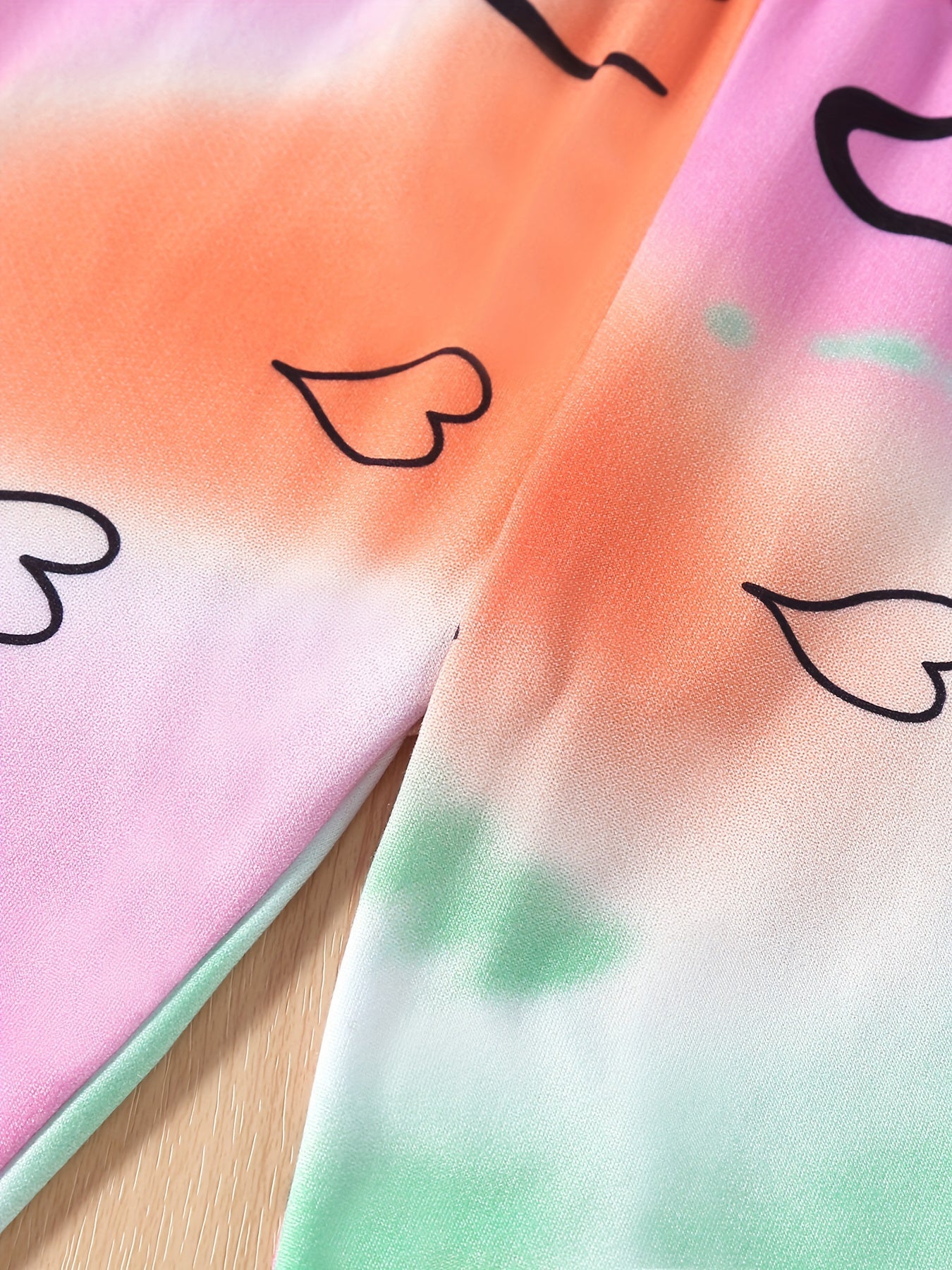 Girl's Tie dyed Graffiti Print Ankle Pants