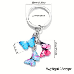 Boho Butterfly Keychain Animal Key Ring Purse Bag Charm Women Girls Gift