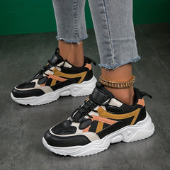 Women's Mesh Chunky Sneakers Lace Up Platform Shoes