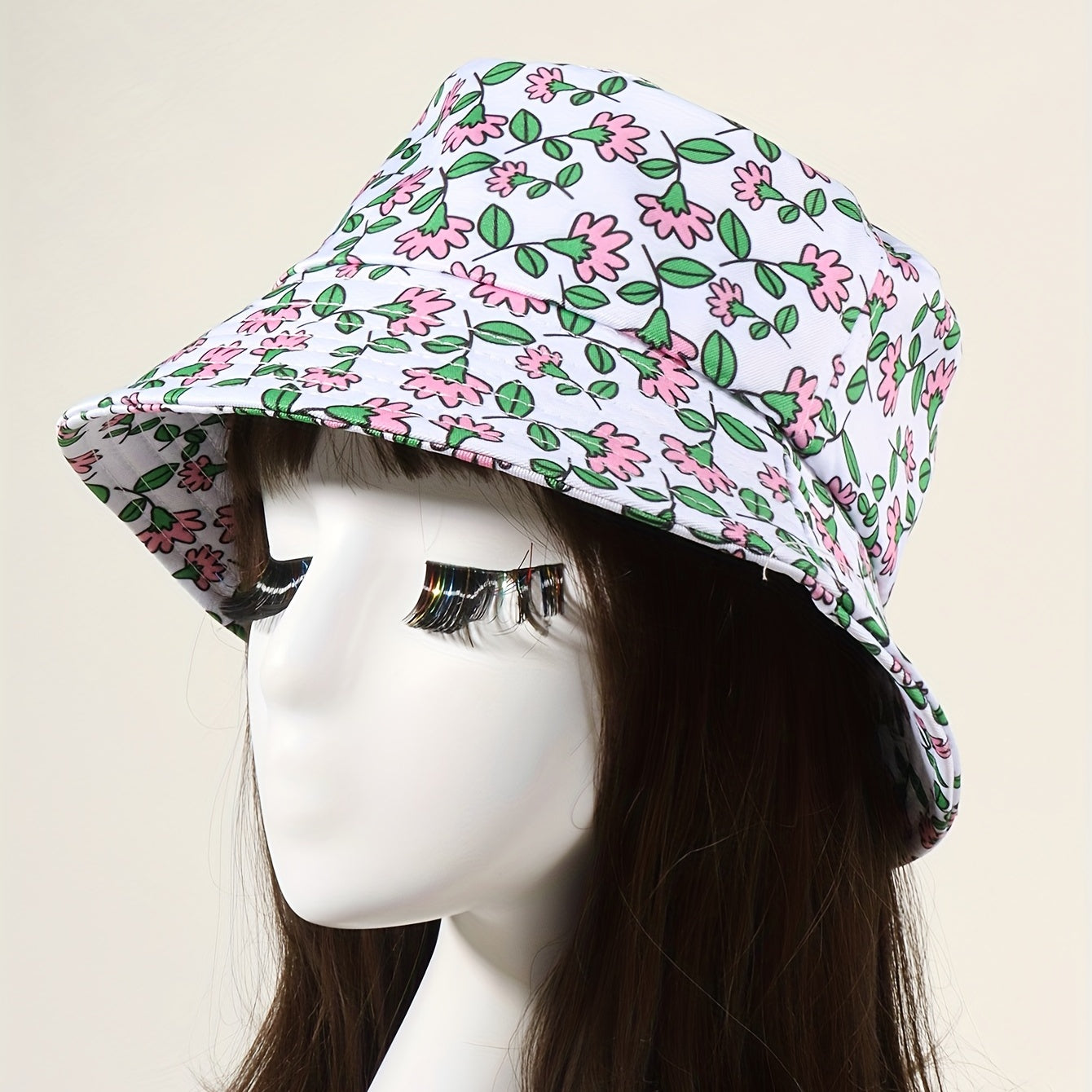 Leaf Flower Print Bucket Hat Casual Sunscreen Fisherman Cap